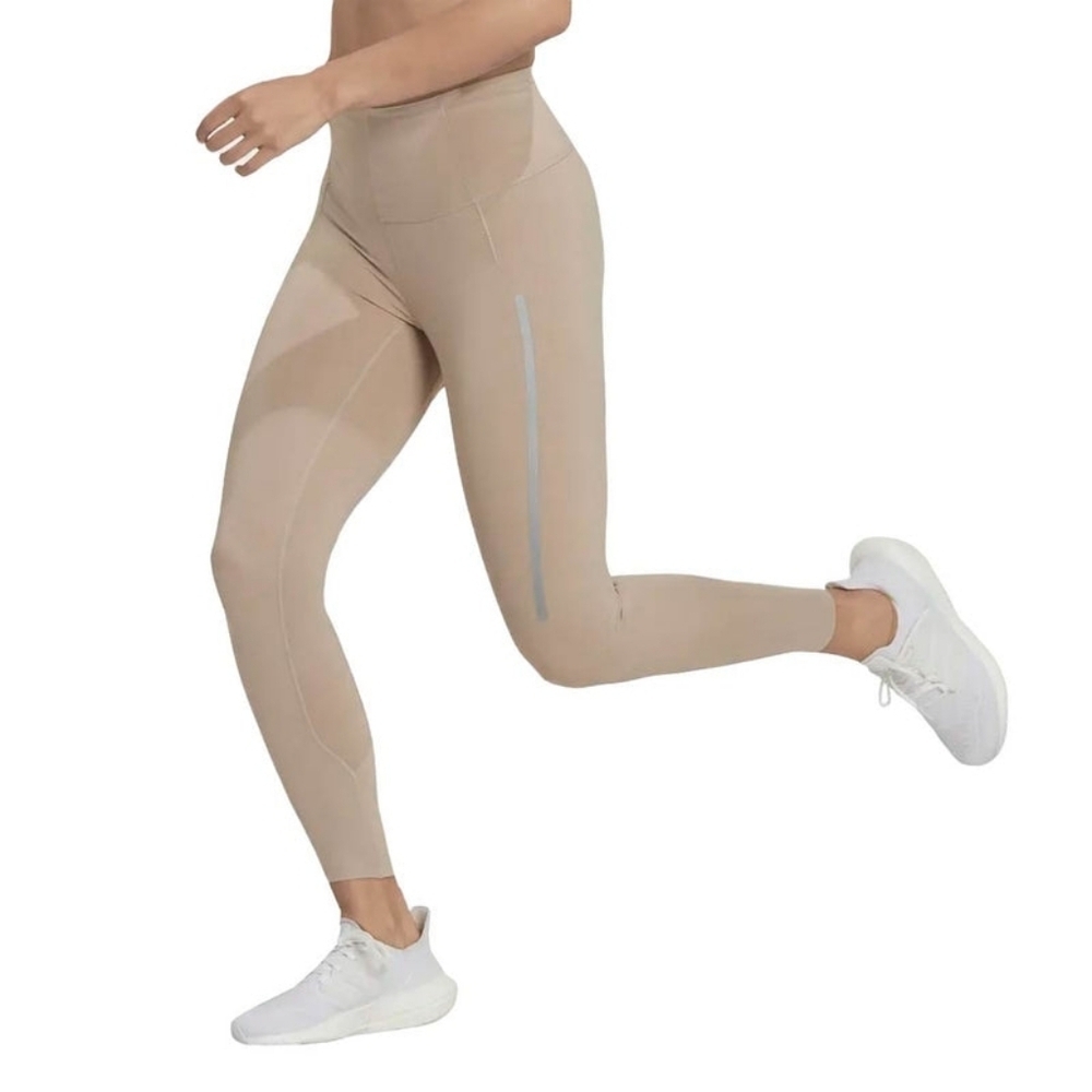 Adidas Aeroready Women's Tan High-Waisted Leggings Size L Running